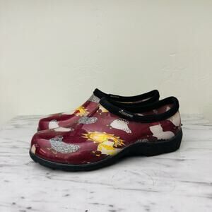 Sloggers Red Chicken Rubber Garden Clogs Women’s Size 7
